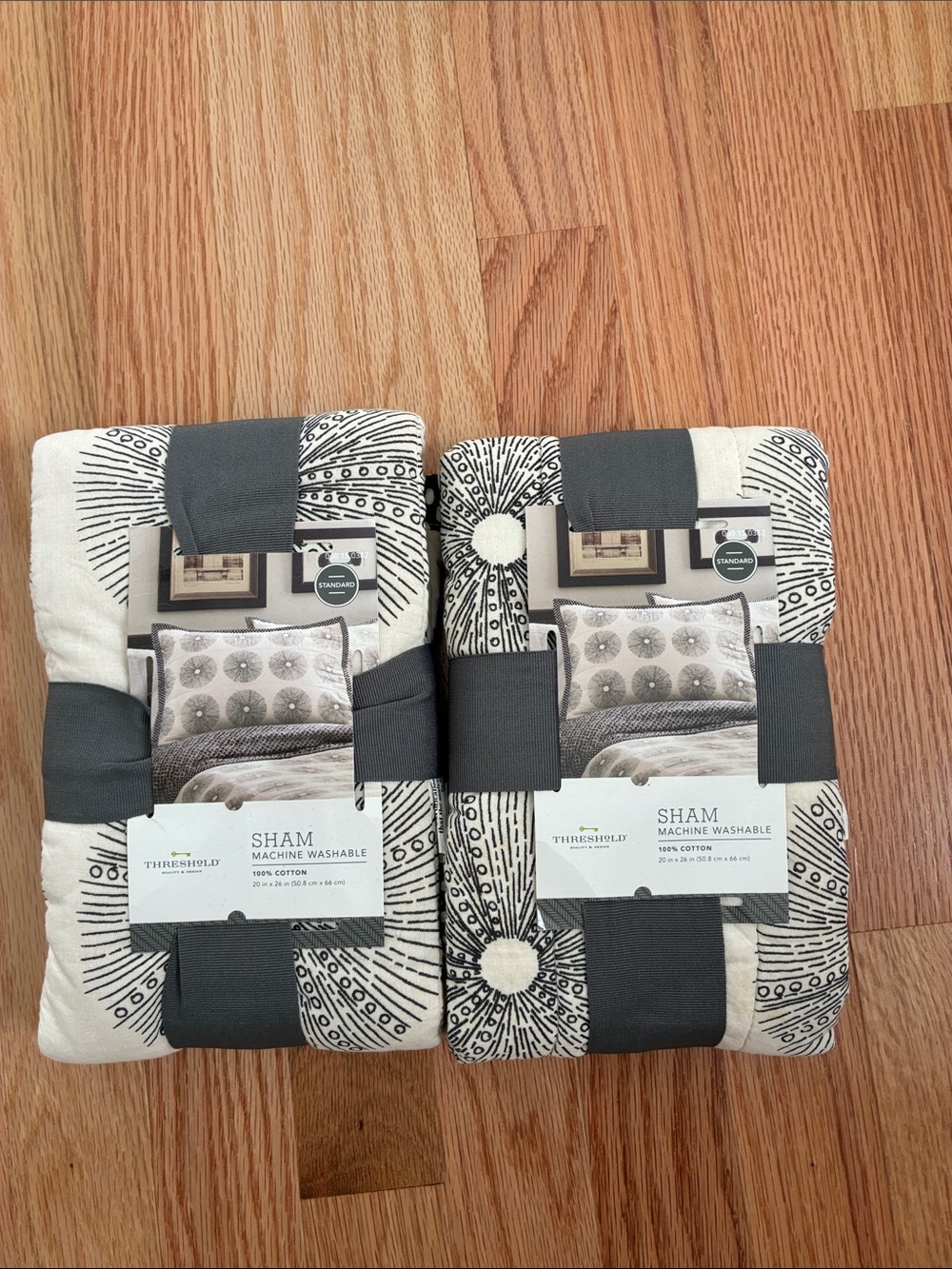 Threshold Black and Cream Decorative Shams - Set of 2